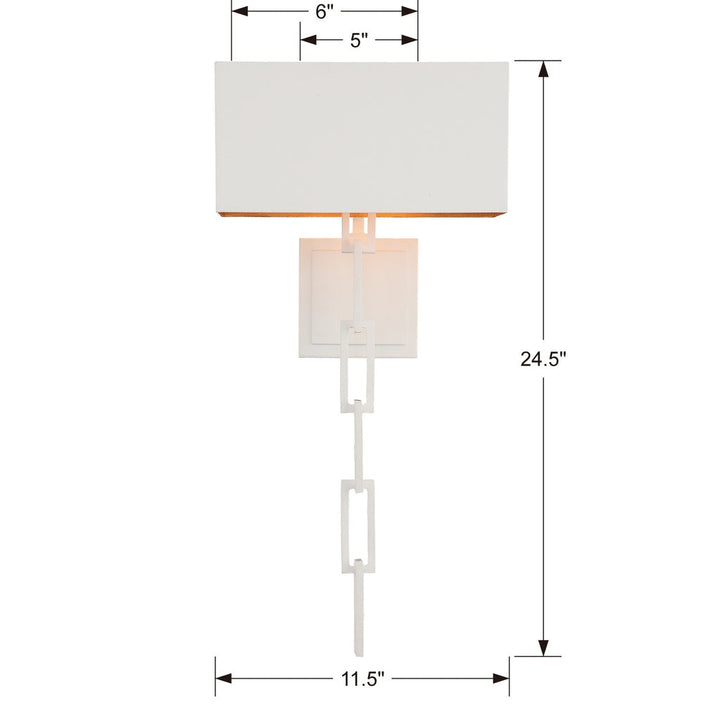 Brian Patrick Flynn Alston 2 Light Matte White + Antique Gold Sconce Crystorama