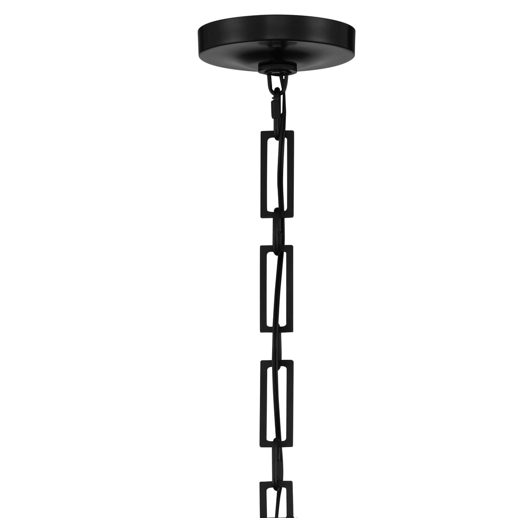 Brian Patrick Flynn Alston 6 Light Matte Black + White Chandelier Crystorama