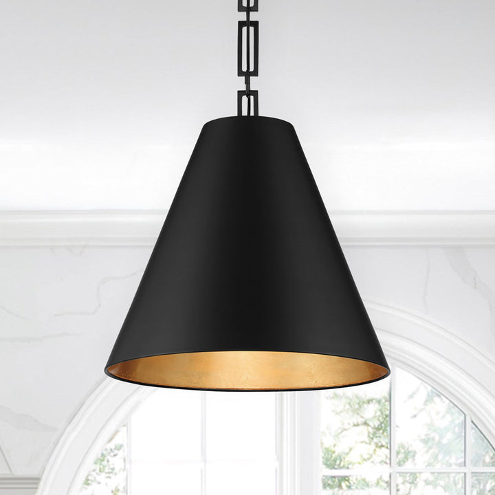 Brian Patrick Flynn Alston 3 Light Matte Black + Antique Gold Chandelier Crystorama