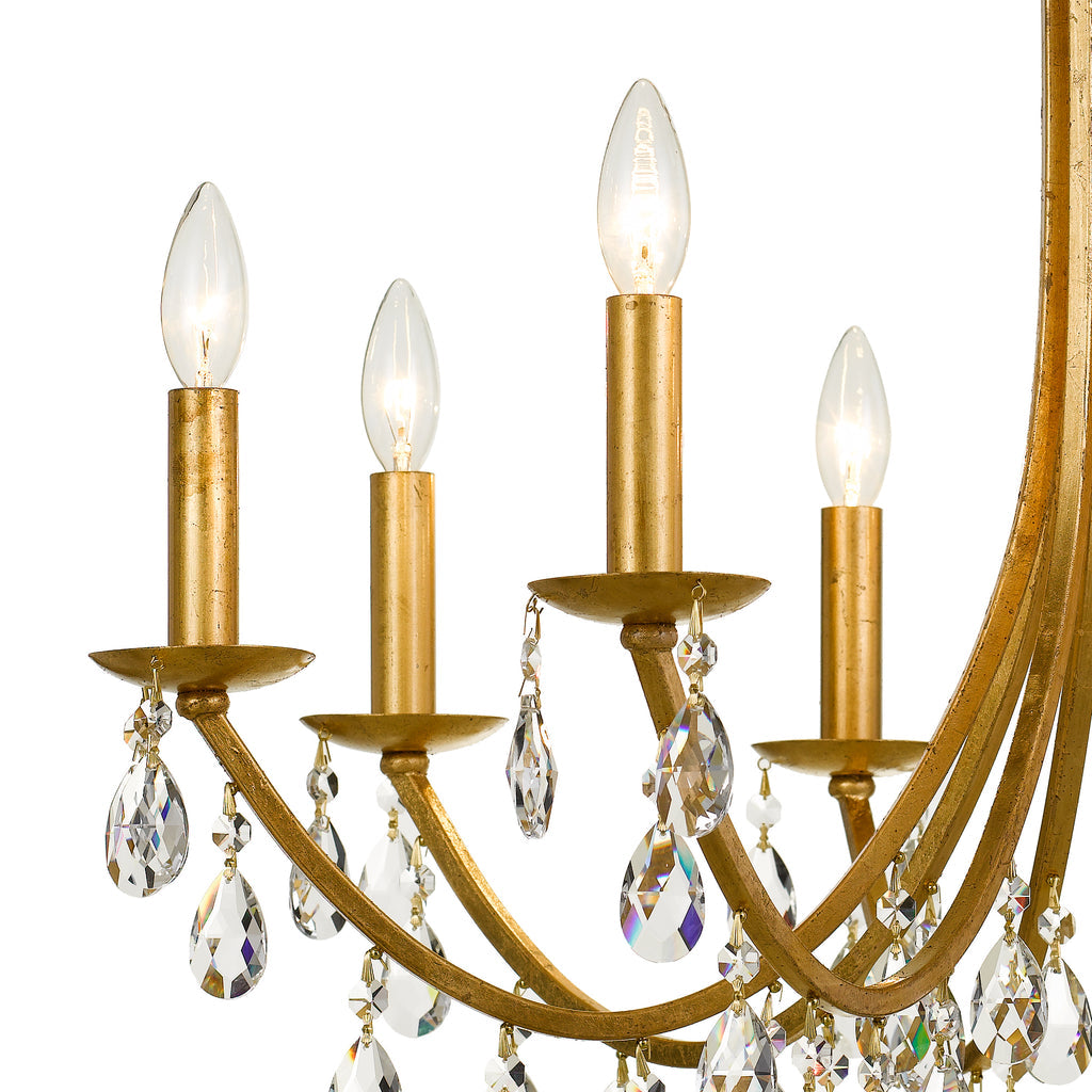 Bridgehampton 8 Light Hand Cut Crystal Antique Gold Chandelier Crystorama