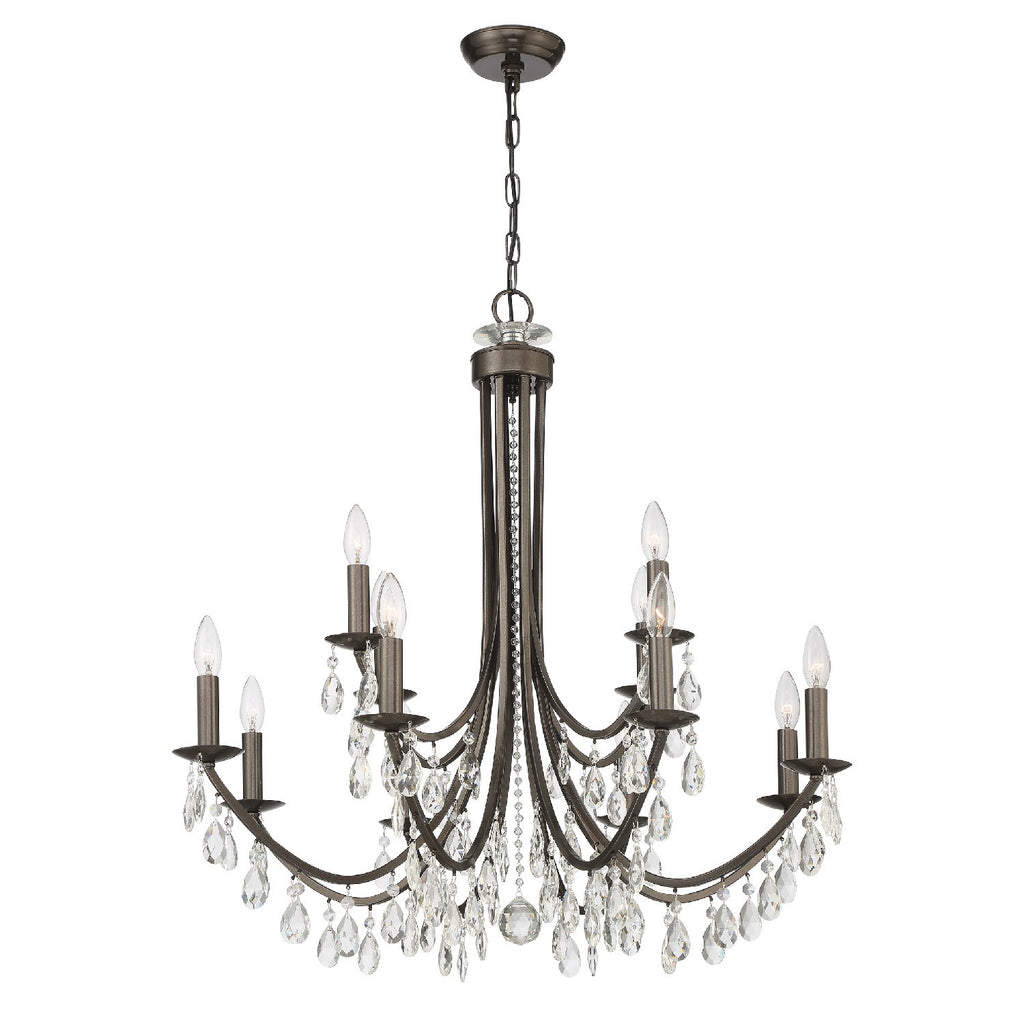 Bridgehampton 12 Light Hand Cut Crystal Vibrant Bronze Chandelier Crystorama