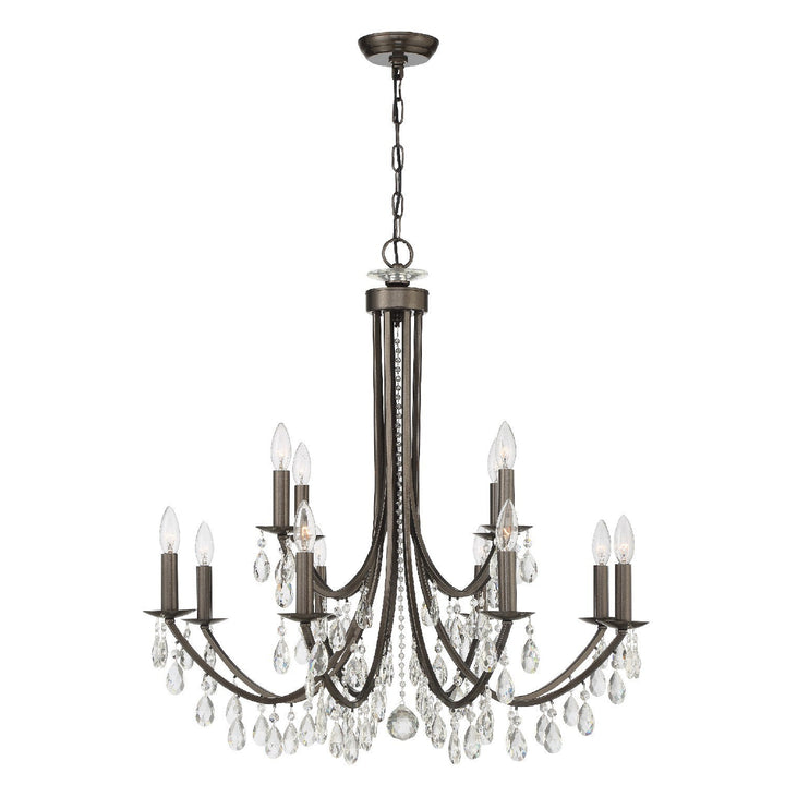 Bridgehampton 12 Light Swarovski Strass Crystal Vibrant Bronze Chandelier Crystorama