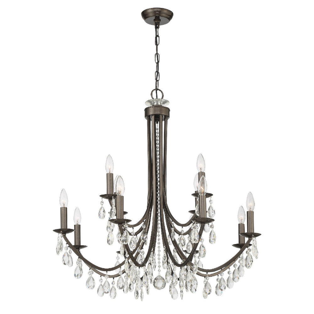 Bridgehampton 12 Light Spectra Crystal Vibrant Bronze Chandelier Crystorama