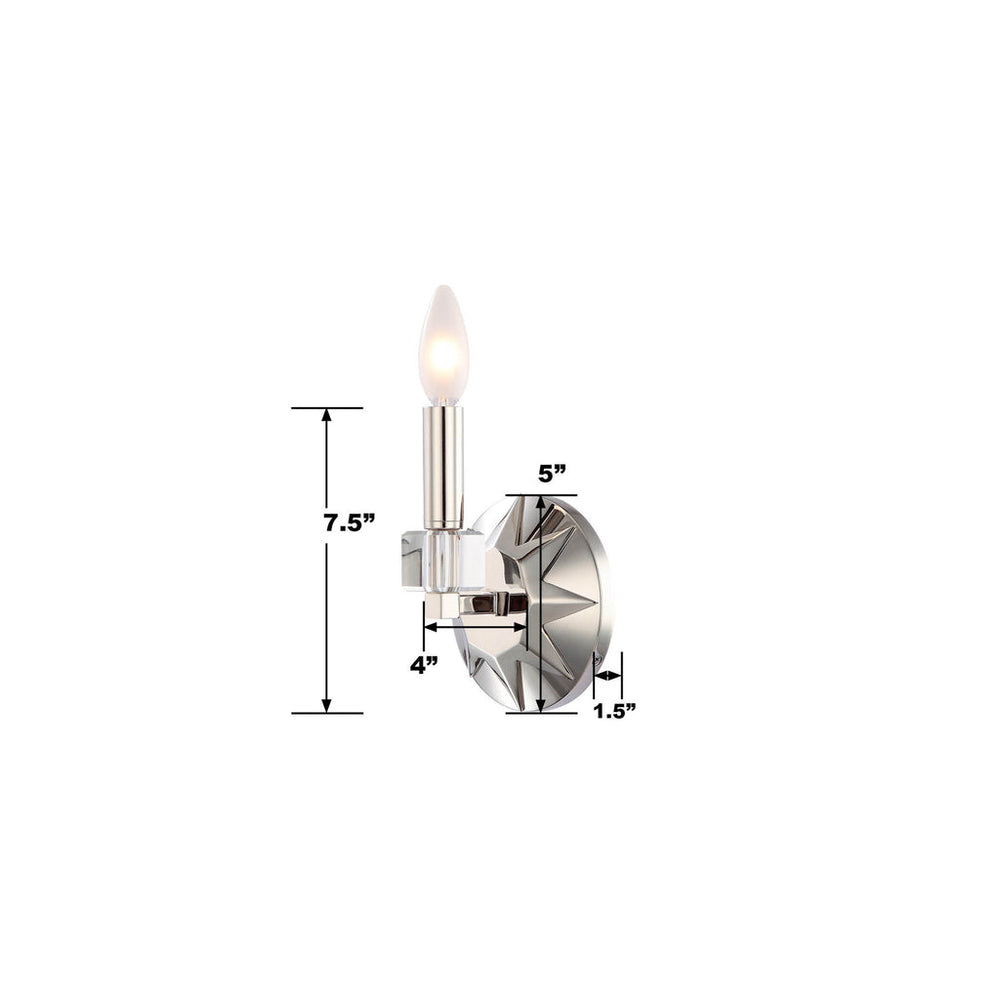 Carson 1 Light Polished Nickel Sconce Crystorama