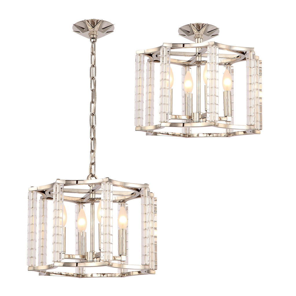 Carson 4 Light Polished Nickel Mini Chandelier Crystorama