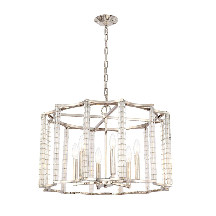 Carson 6 Light Polished Nickel Chandelier Crystorama