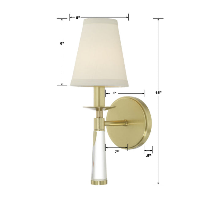 Baxter 1 Light Aged Brass Sconce Crystorama