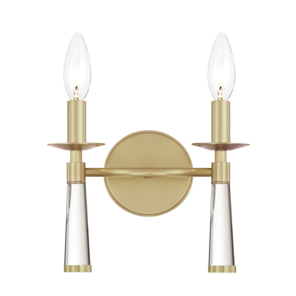 Baxter 2 Light Aged Brass Sconce Crystorama