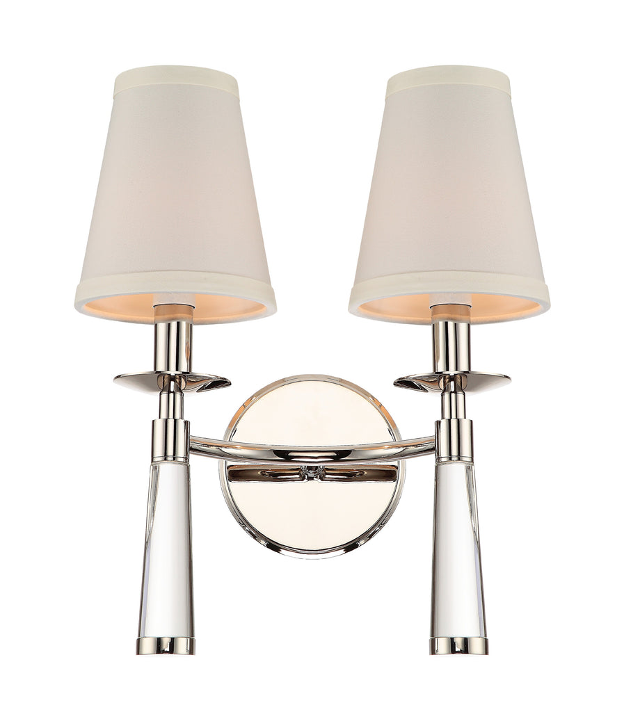 Baxter 2 Light Polished Nickel Bronze Sconce Crystorama