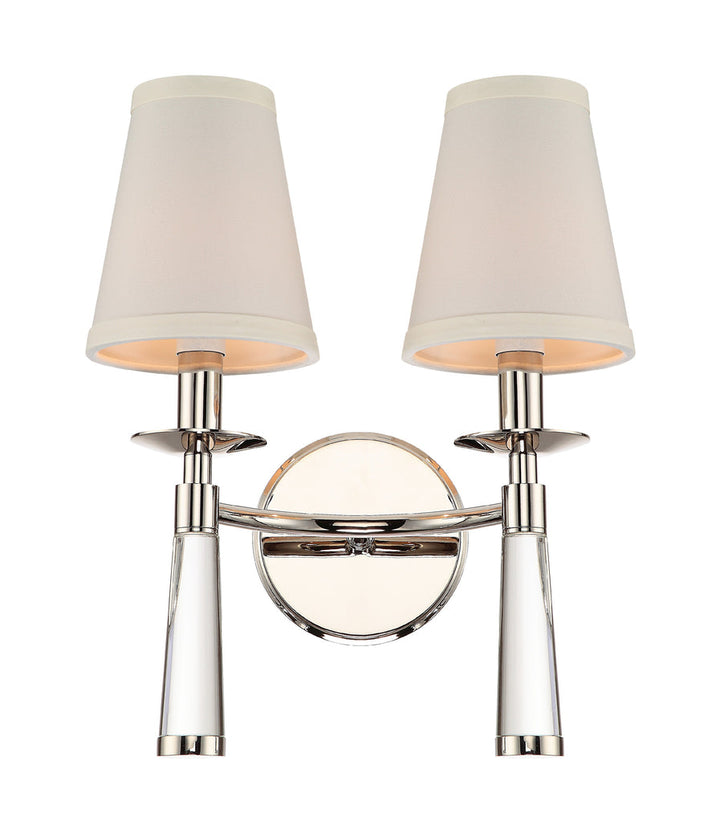 Baxter 2 Light Polished Nickel Bronze Sconce Crystorama