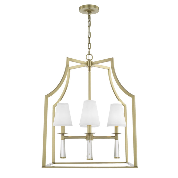 Baxter 4 Light Aged Brass Chandelier Crystorama