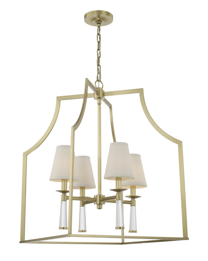 Baxter 4 Light Aged Brass Chandelier Crystorama