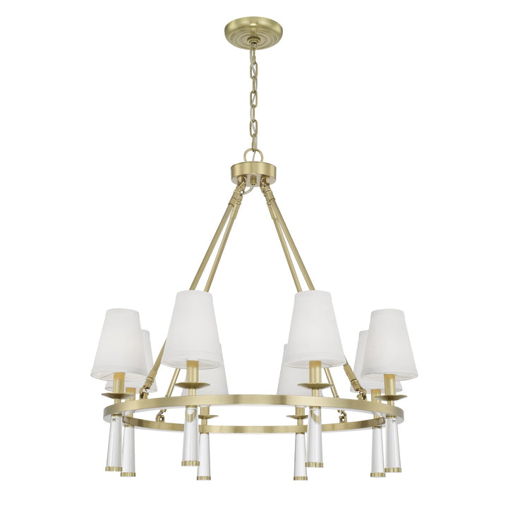 Baxter 8 Light Antique Aged Brass Chandelier Crystorama