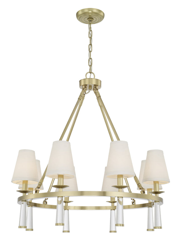 Baxter 8 Light Antique Aged Brass Chandelier Crystorama