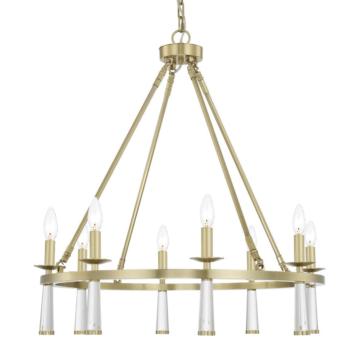 Baxter 8 Light Antique Aged Brass Chandelier Crystorama