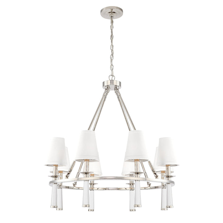 Baxter 8 Light Polished Nickel Chandelier Crystorama