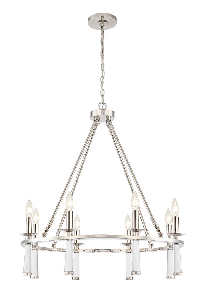 Baxter 8 Light Polished Nickel Chandelier Crystorama