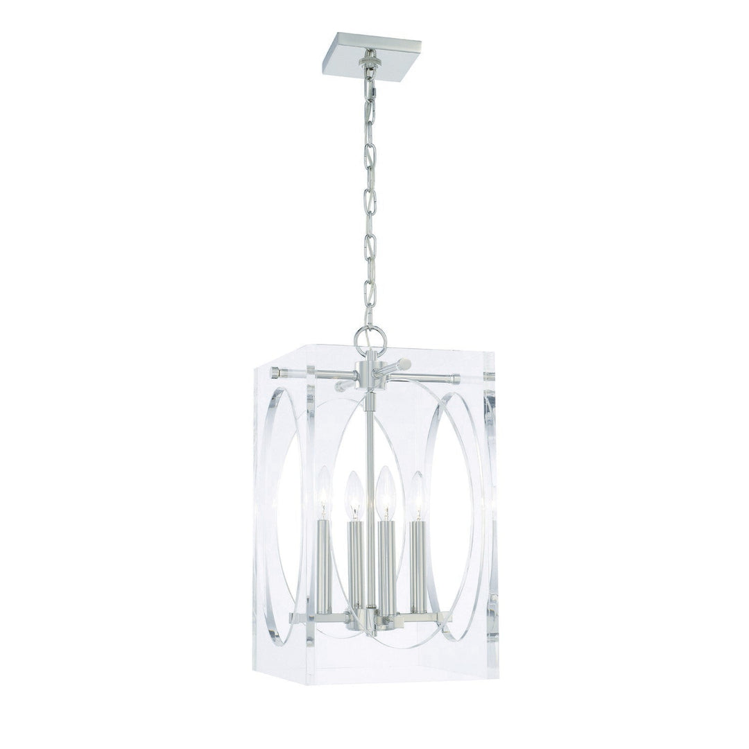 Drake 4 Light Polished Nickel Mini Chandelier Crystorama