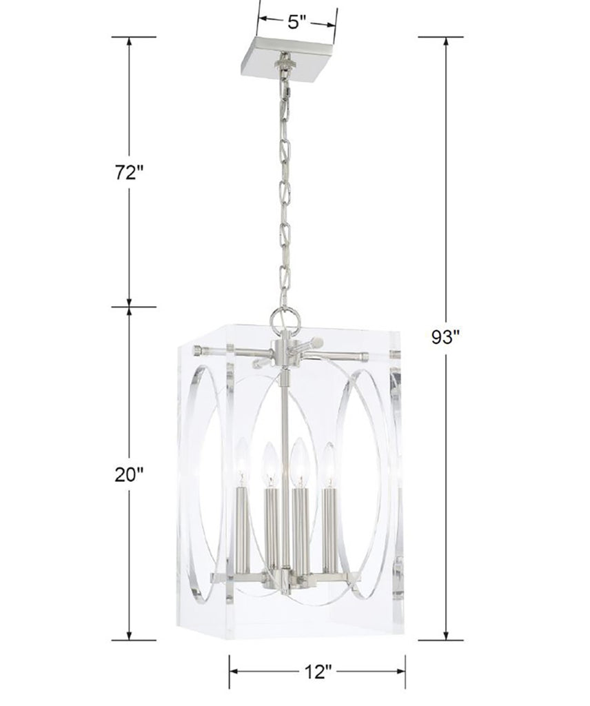 Drake 4 Light Polished Nickel Mini Chandelier Crystorama