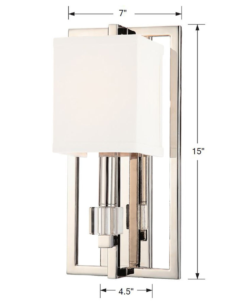 Dixon 1 Light Polished Nickel Sconce Crystorama