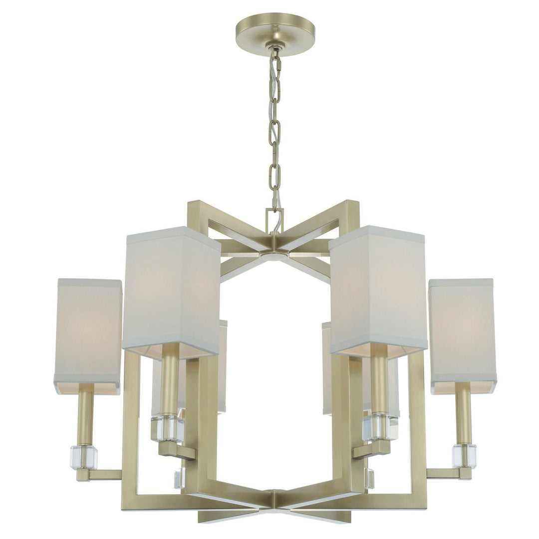 Dixon 6 Light Aged Brass Chandelier Crystorama