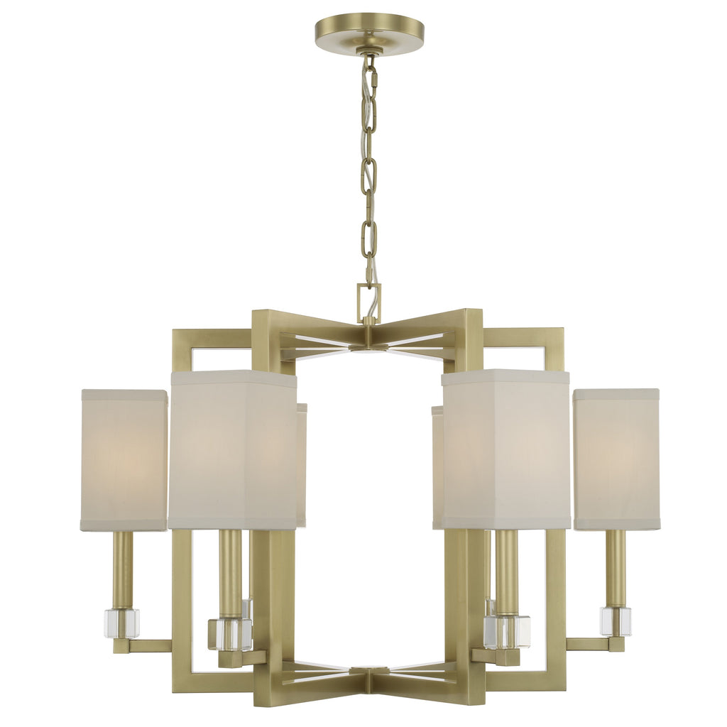 Dixon 6 Light Aged Brass Chandelier Crystorama