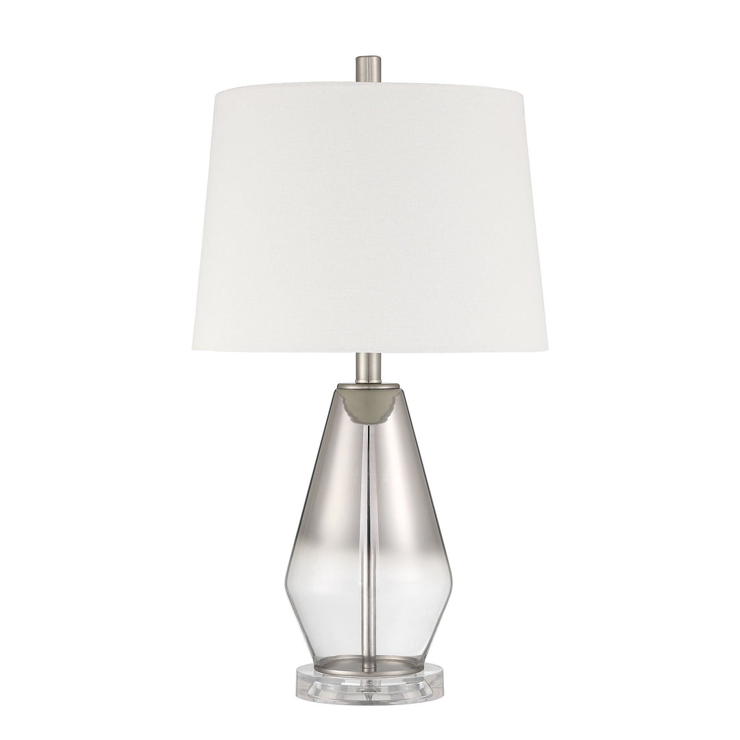 CRAFTMADE 1 Light Glass/Metal Base Table Lamp in Ombre Mercury/Brushed Nickel