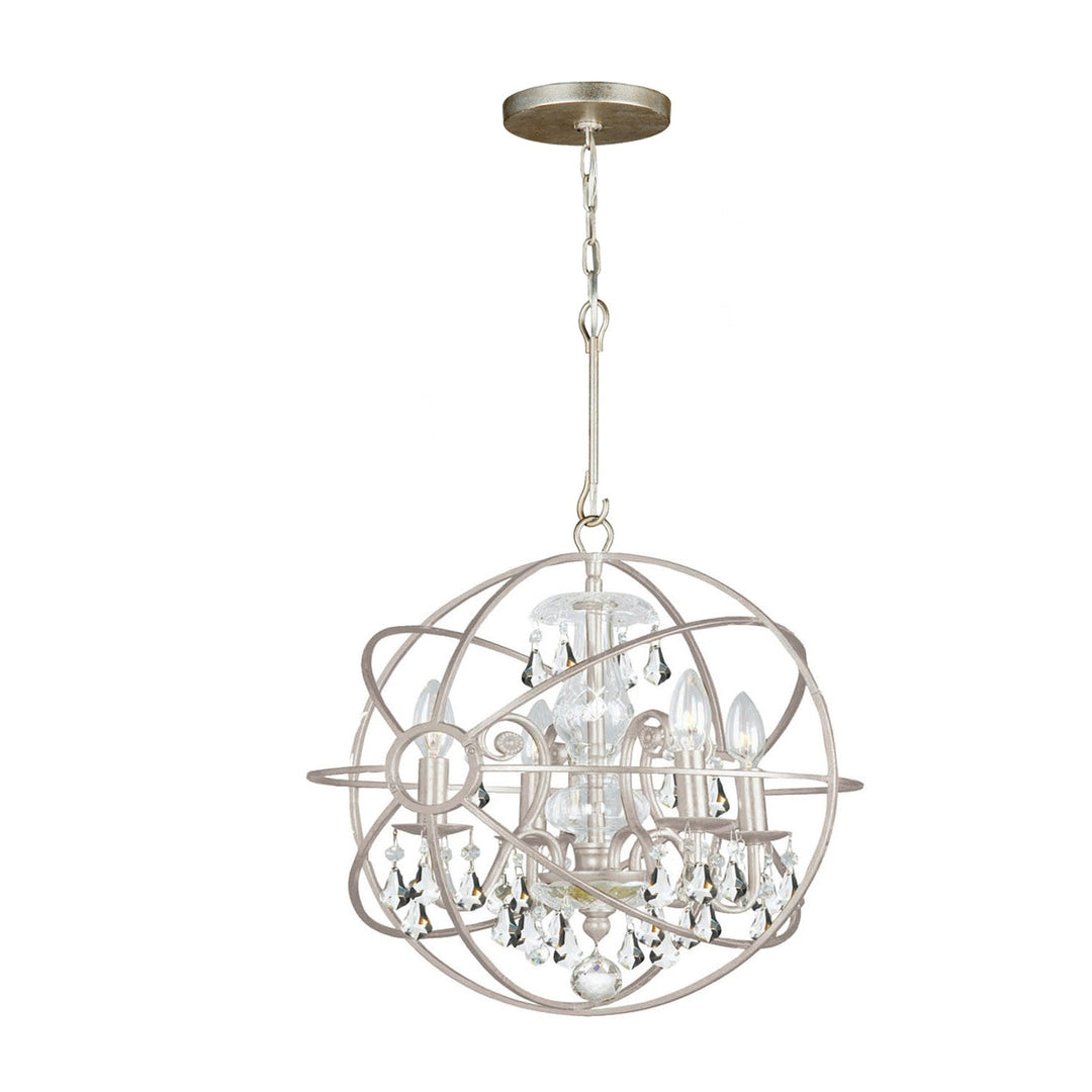 Solaris 4 Light Swarovski Strass Crystal Olde Silver Mini Chandelier Crystorama