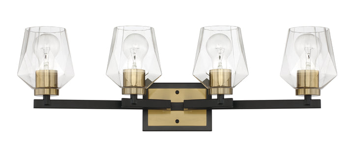 Avante Grand 4 Light Vanity in Flat Black/Satin Brass CRAFTMADE