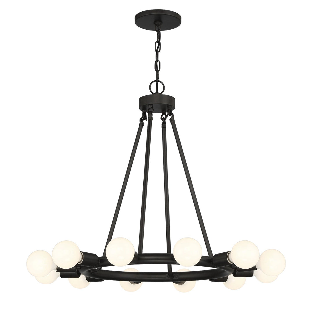 Dakota 12 Light Black Chandelier Crystorama