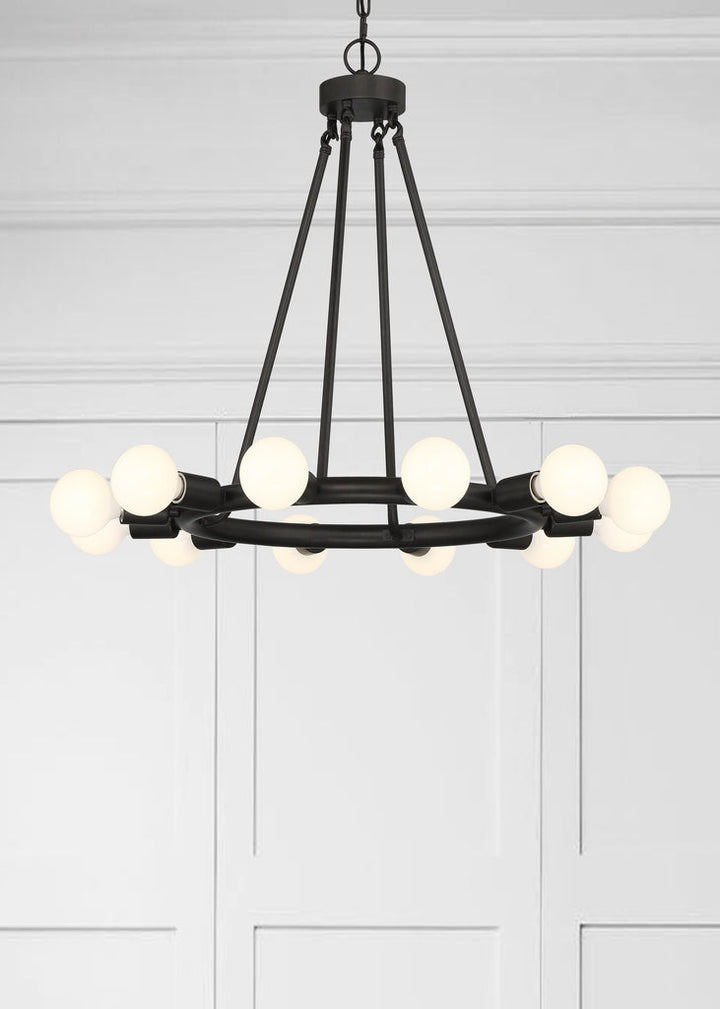 Dakota 12 Light Black Chandelier Crystorama