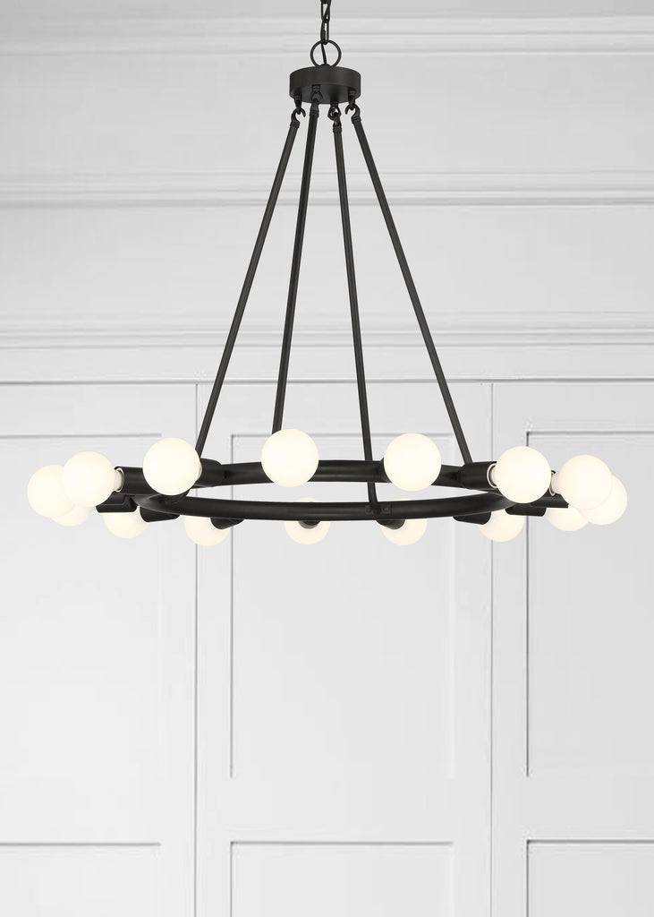 Dakota 15 Light Black Chandelier Crystorama