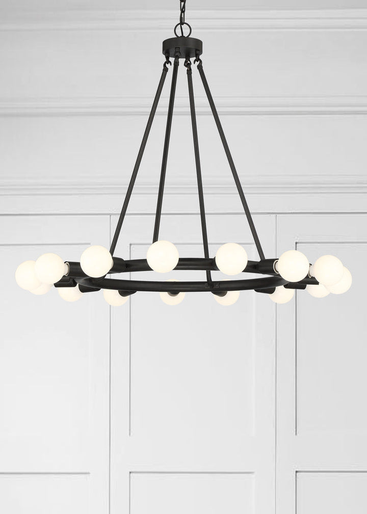 Dakota 15 Light Black Chandelier Crystorama