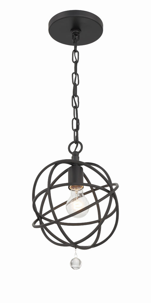 Solaris 1 Light Black Mini Pendant Crystorama