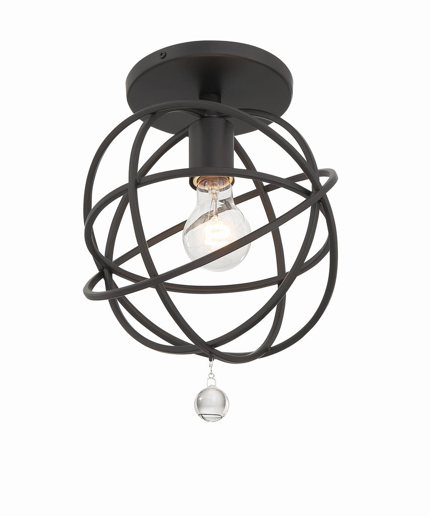 Crystorama Crystorama Solaris 1 Light Black Semi Flush Mount