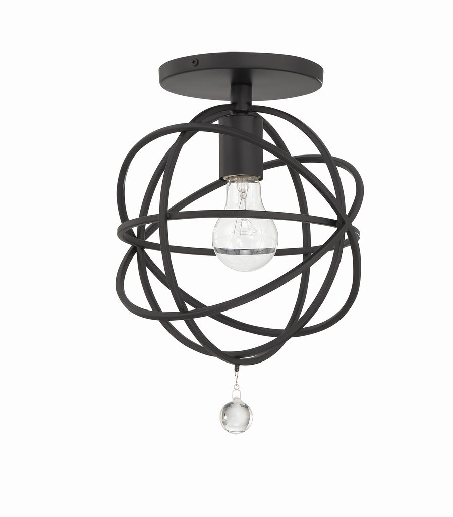 Crystorama Crystorama Solaris 1 Light Black Semi Flush Mount