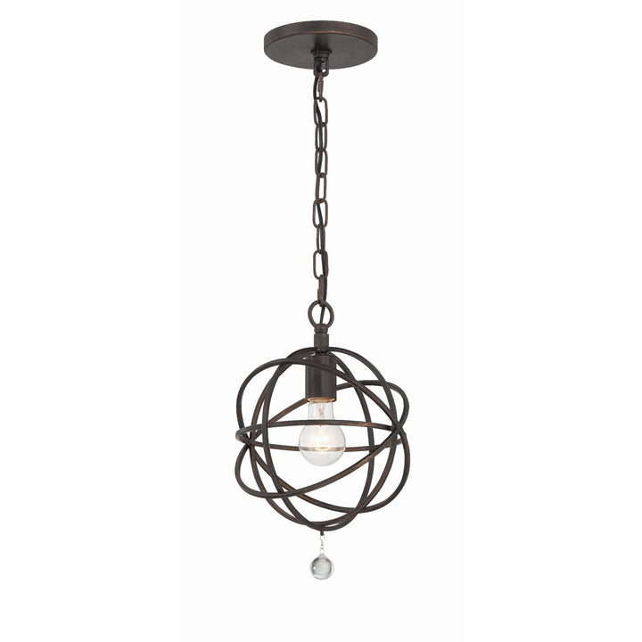 Solaris 1 Light English Bronze Mini Pendant Crystorama