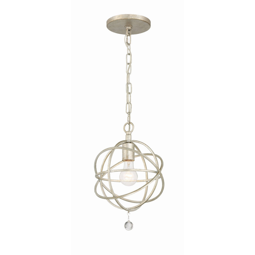 Solaris 1 Light Olde Silver Mini Pendant Crystorama