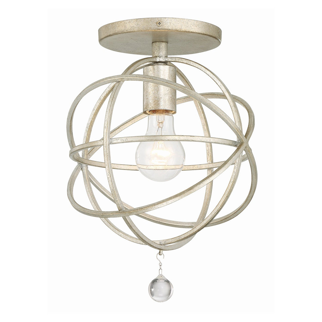 Crystorama Crystorama Solaris 1 Light Olde Silver Semi Flush Mount