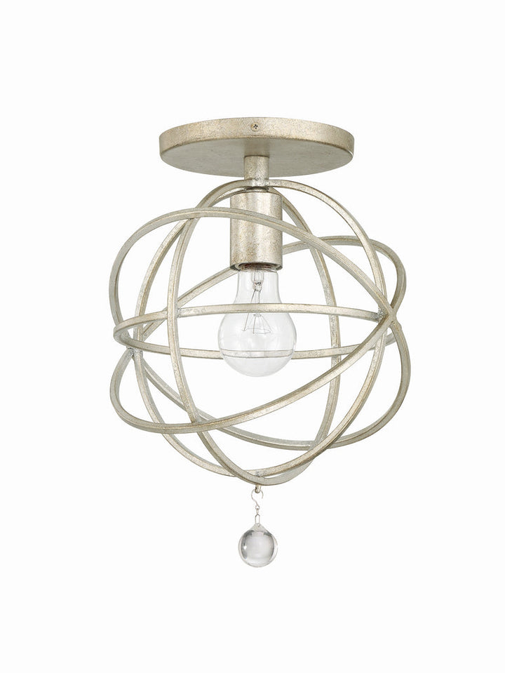 Crystorama Crystorama Solaris 1 Light Olde Silver Semi Flush Mount