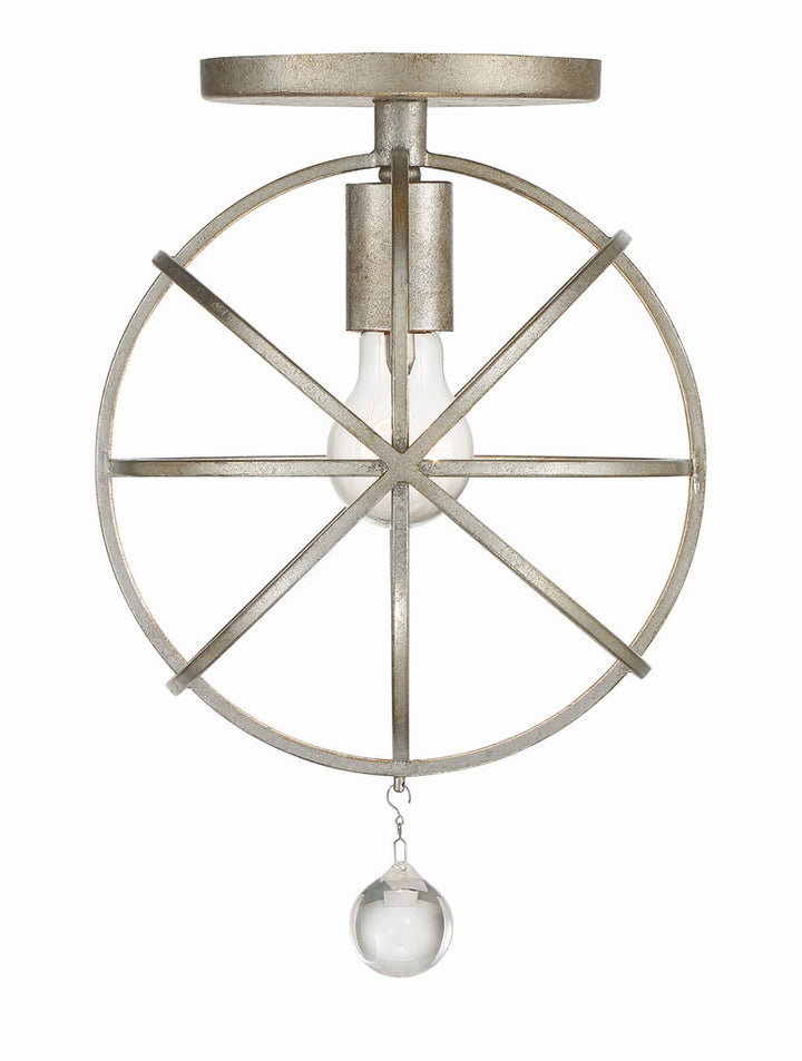 Crystorama Crystorama Solaris 1 Light Olde Silver Semi Flush Mount