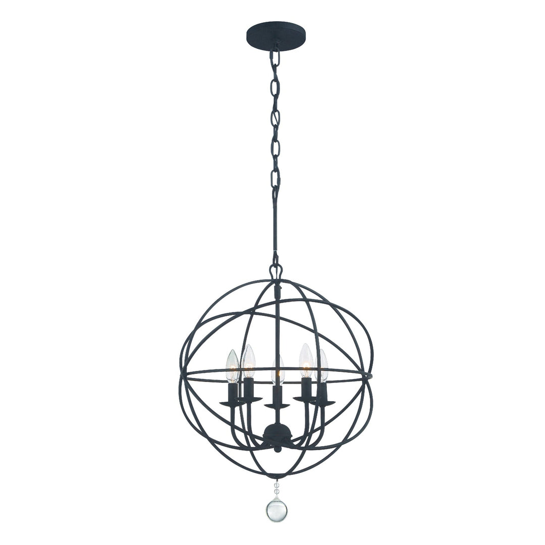 Solaris 5 Light Black Mini Chandelier Crystorama