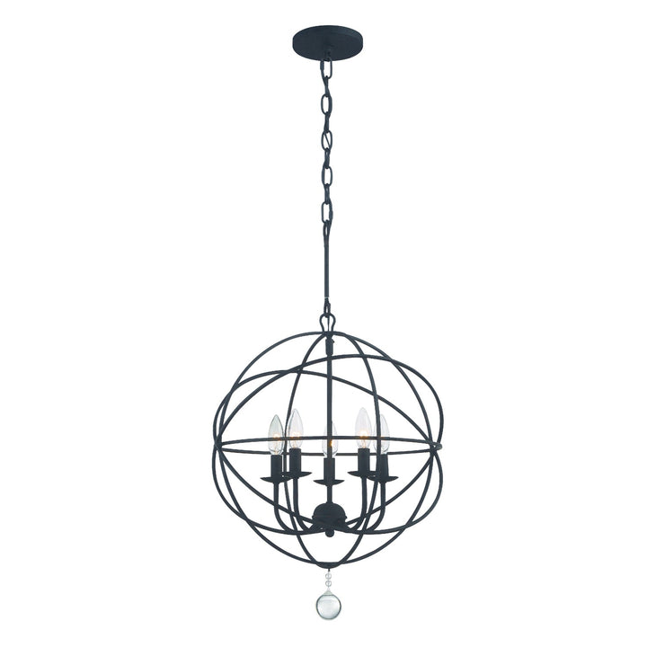 Solaris 5 Light Black Mini Chandelier Crystorama