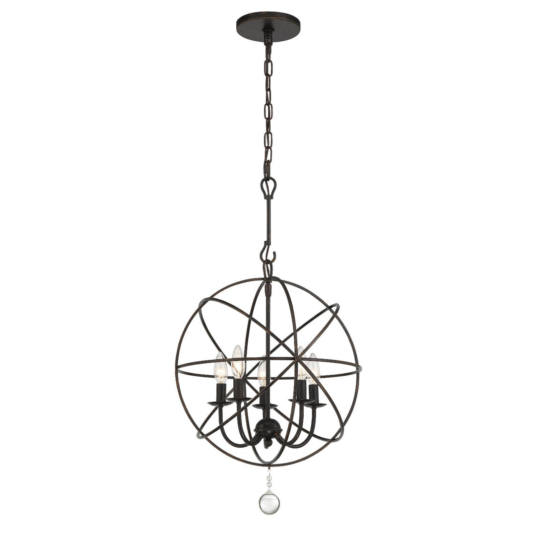 Solaris 5 Light English Bronze Mini Chandelier Crystorama