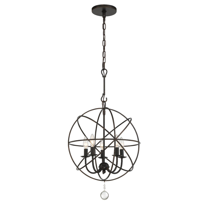 Solaris 5 Light English Bronze Mini Chandelier Crystorama