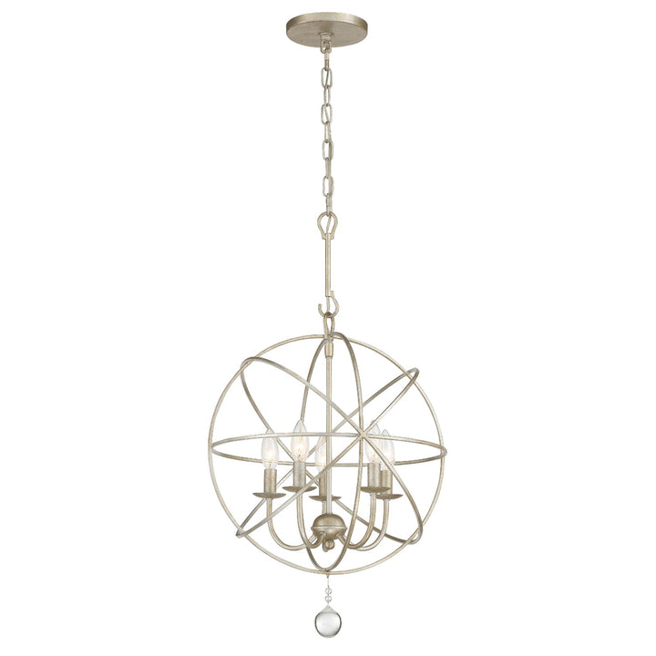 Solaris 5 Light Olde Silver Mini Chandelier Crystorama