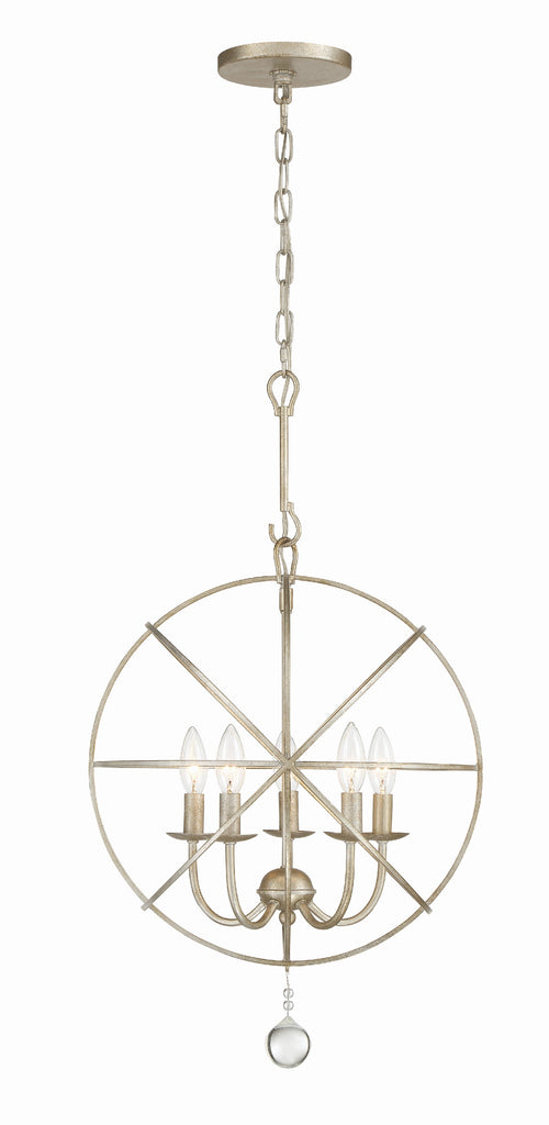 Solaris 5 Light Olde Silver Mini Chandelier Crystorama