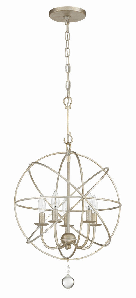 Solaris 5 Light Olde Silver Mini Chandelier Crystorama