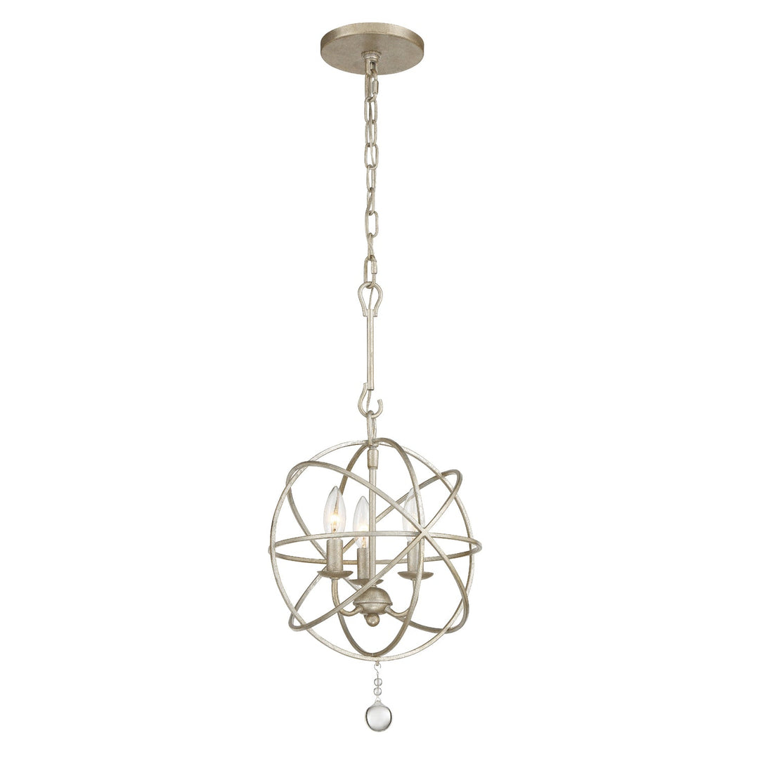 Solaris 3 Light Olde Silver Mini Chandelier Crystorama