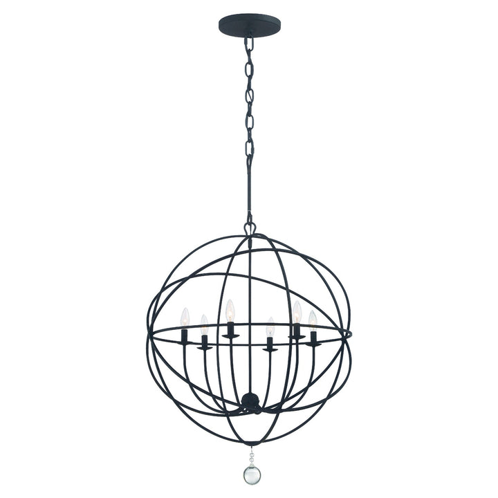 Solaris 6 Light Black Chandelier Crystorama